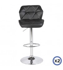 2X Jena Faux Leather Mid High Back Rest Crome Base Gas Lift Bar Stool